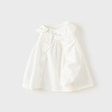 Dave&Bella Toddler Girls Blue/White Cotton Sweet Doll Collar Shirts Tops