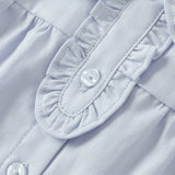 Dave&Bella Toddler Girls Blue/White Cotton Sweet Doll Collar Shirts Tops