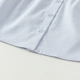 Dave&Bella Toddler Girls Blue/White Cotton Sweet Doll Collar Shirts Tops
