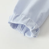 Dave&Bella Toddler Girls Blue/White Cotton Sweet Doll Collar Shirts Tops