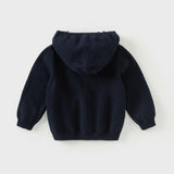 Dave&Bella Toddler Boys Blue Cotton Breathable Hooded Outwear Sweater Coats