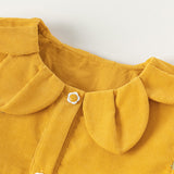 Dave&Bella Toddler Girls Dress Yellow Cotton Corduroy Princess Dress