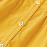 Dave&Bella Toddler Girls Dress Yellow Cotton Corduroy Princess Dress