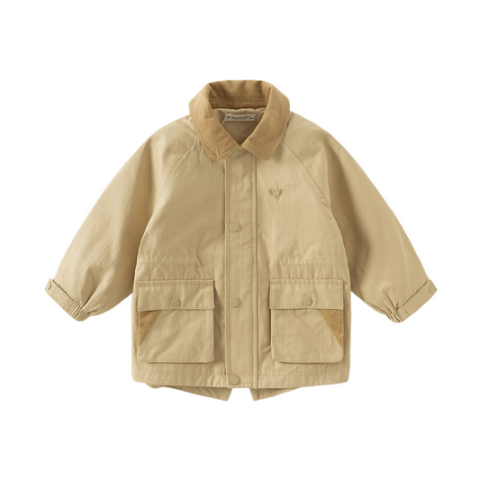 Dave&Bella Toddler Boys Autumn Khaki Warm Long Sleeve Jacket