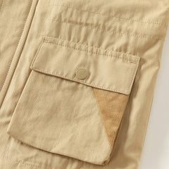 Dave&Bella Toddler Boys Autumn Khaki Warm Long Sleeve Jacket