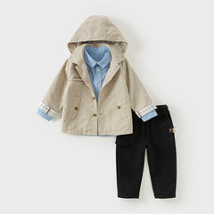 Dave&Bella Children Spring Casual Jacket Hooded Windbreaker