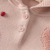 Dave&Bella Toddler Girls Grey Pink  Knit hooded Cape-style Sweater Tops