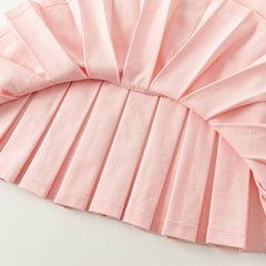 Dave&Bella Toddler Girls Autumn Sweet Candy Pink Polo Collar College-style A-line Dress