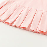 Dave&Bella Toddler Girls Sweet Candy Pink Polo Collar College-style A-line Dress
