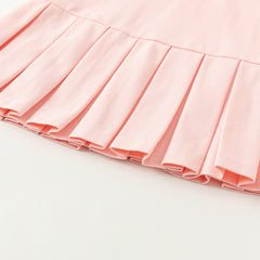Dave&Bella Toddler Girls Autumn Sweet Candy Pink Polo Collar College-style A-line Dress