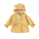 Dave&Bella Toddler Girls Sweet Pink/Yellow Outwear Hooded Coats