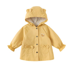Dave&Bella Girls Spring Single Breasted Hooded Trench Coat