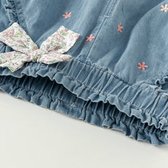 Dave&Bella Children Girls Spring Bow Tie Casual Loose Pants