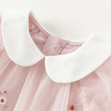 Dave&Bella Toddler Girls Sweet Pink Embroidery Mesh Princess Dress (wallet bag)