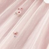 Dave&Bella Toddler Girls Sweet Pink Embroidery Mesh Princess Dress (wallet bag)