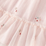 Dave&Bella Toddler Girls Sweet Pink Embroidery Mesh Princess Dress (wallet bag)