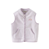 Dave&Bella Toddler Girls/Boys Multi-color Ultra-soft Sleeveless Fleece Outwear Vests