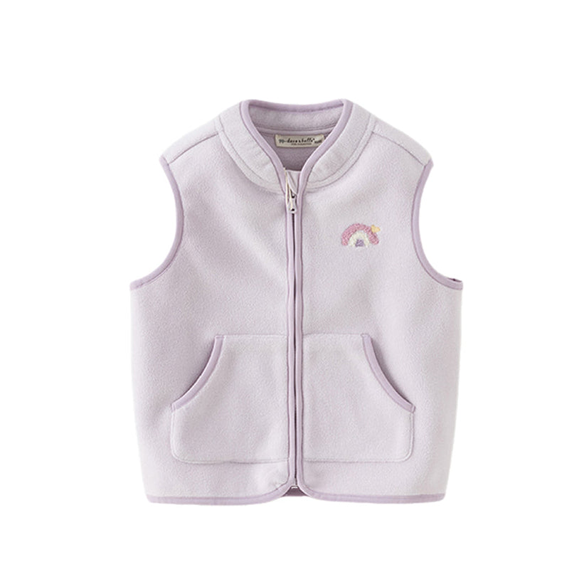 Dave&Bella Toddler Girls/Boys Multi-color Ultra-soft Sleeveless Fleece Outwear Vests