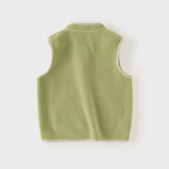 Dave&Bella Toddler Girls/Boys Multi-color Ultra-soft Sleeveless Fleece Outwear Vests