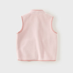 Dave&Bella Toddler Girls/Boys Multi-color Ultra-soft Sleeveless Fleece Outwear Vests