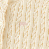 Dave&Bella Kid Girls Light Pink/Beige Classic Breathable Cotton Sweater Cardigans