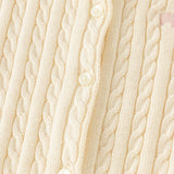 Dave&Bella Kid Girls Light Pink/Beige Classic Breathable Cotton Sweater Cardigans