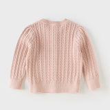 Dave&Bella Kid Girls Light Pink/Beige Classic Breathable Cotton Sweater Cardigans