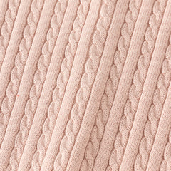 Dave&Bella Kid Girls Light Pink/Beige Classic Breathable Cotton Sweater Cardigans