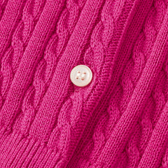 Dave&Bella Baby Girls Spring Casual Cotton Knit Sweater Overcoat Tops-Pink