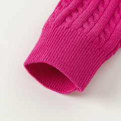 Dave&Bella Baby Girls Spring Casual Cotton Knit Sweater Overcoat Tops-Pink