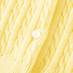 Dave&Bella  Baby Girls Spring Casual Cotton Knit Sweater Overcoat Tops-Yellow