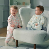 Dave&Bella Baby Girls/Boys Playful Multi-print Soft Fleece One-Pieces Cozy Romper