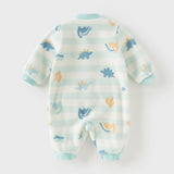 Dave&Bella Baby Girls/Boys Playful Multi-print Soft Fleece One-Pieces Cozy Romper