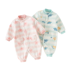 Dave&Bella Baby Girls/Boys Autumnn Print Fleece One-Pieces Romper