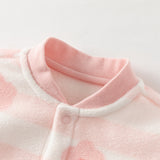Dave&Bella Baby Girls/Boys Playful Multi-print Soft Fleece One-Pieces Cozy Romper
