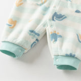Dave&Bella Baby Girls/Boys Playful Multi-print Soft Fleece One-Pieces Cozy Romper
