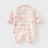 Dave&Bella Baby Girls/Boys Playful Multi-print Soft Fleece One-Pieces Cozy Romper