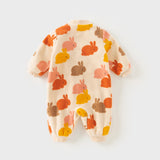 Dave&Bella Baby Girls/Boys Playful Multi-print Soft Fleece One-Pieces Cozy Romper