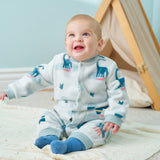 Dave&Bella Baby Girls/Boys Playful Multi-print Soft Fleece One-Pieces Cozy Romper
