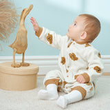 Dave&Bella Baby Girls/Boys Playful Multi-print Soft Fleece One-Pieces Cozy Romper
