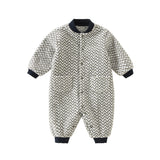 Dave&Bella Baby Girls/Boys Playful Multi-print Soft Fleece One-Pieces Cozy Romper