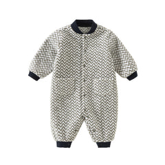 Dave&Bella Baby Girls/Boys Playful Multi-print Soft Fleece One-Pieces Cozy Romper