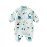 Dave&Bella Baby Girls/Boys Playful Multi-print Soft Fleece One-Pieces Cozy Romper