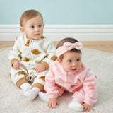 Dave&Bella Baby Girls/Boys Playful Multi-print Soft Fleece One-Pieces Cozy Romper