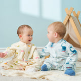 Dave&Bella Baby Girls/Boys Playful Multi-print Soft Fleece One-Pieces Cozy Romper