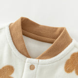 Dave&Bella Baby Girls/Boys Playful Multi-print Soft Fleece One-Pieces Cozy Romper