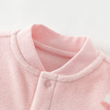 Dave&Bella Baby Girls/Boys Playful Multi-print Soft Fleece One-Pieces Cozy Romper