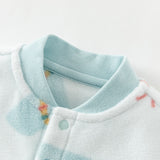 Dave&Bella Baby Girls/Boys Playful Multi-print Soft Fleece One-Pieces Cozy Romper