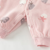 Dave&Bella Baby Girls/Boys Playful Multi-print Soft Fleece One-Pieces Cozy Romper