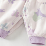 Dave&Bella Baby Girls/Boys Playful Multi-print Soft Fleece One-Pieces Cozy Romper